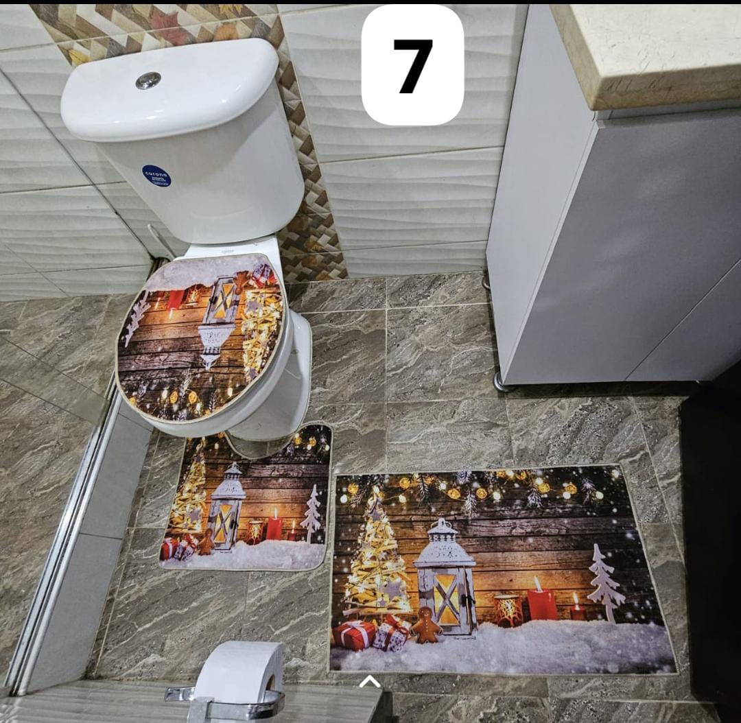 Set Tapetes Navideños Baño