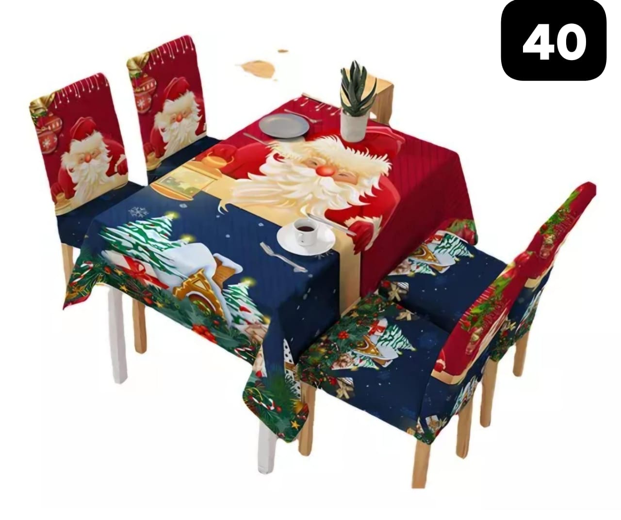 Set de 7 piezas (6 Fundas + 1 Mantel) Navideños