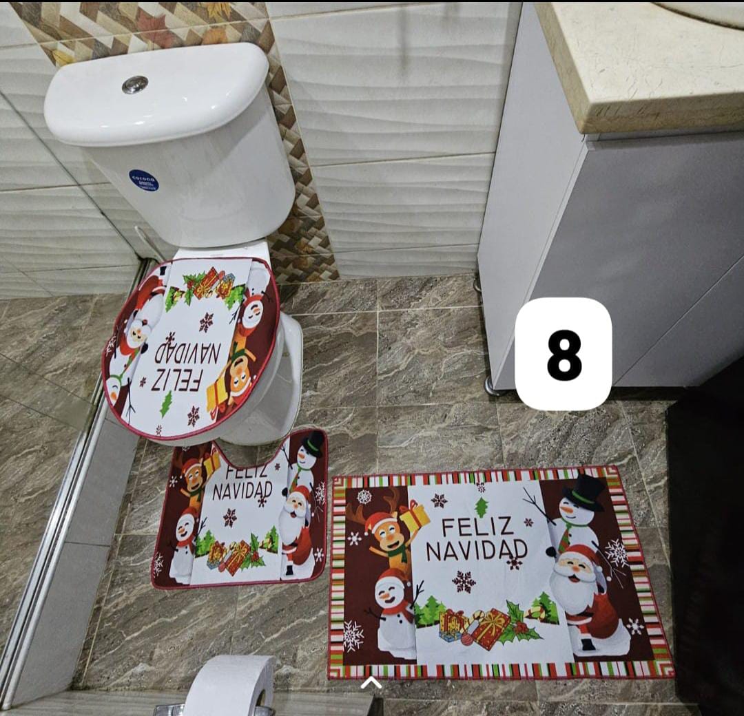 Set Tapetes Navideños Baño