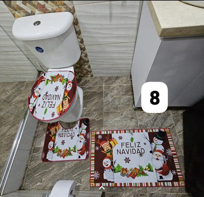 Set Tapetes Navideños Baño