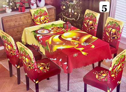 Set de 7 piezas (6 Fundas + 1 Mantel) Navideños