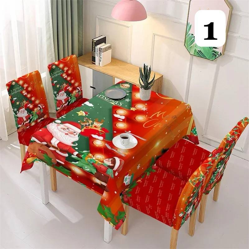 Set de 7 piezas (6 Fundas + 1 Mantel) Navideños