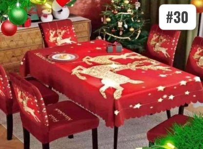 Set de 7 piezas (6 Fundas + 1 Mantel) Navideños