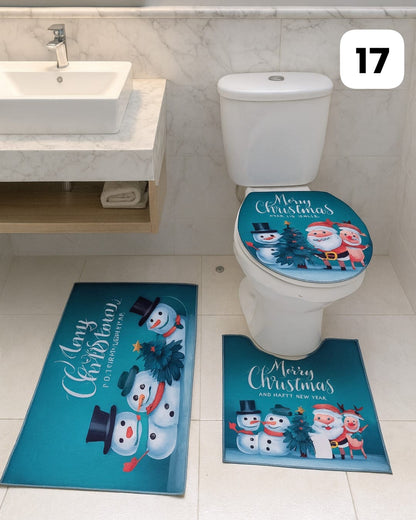 Set Tapetes Navideños Baño