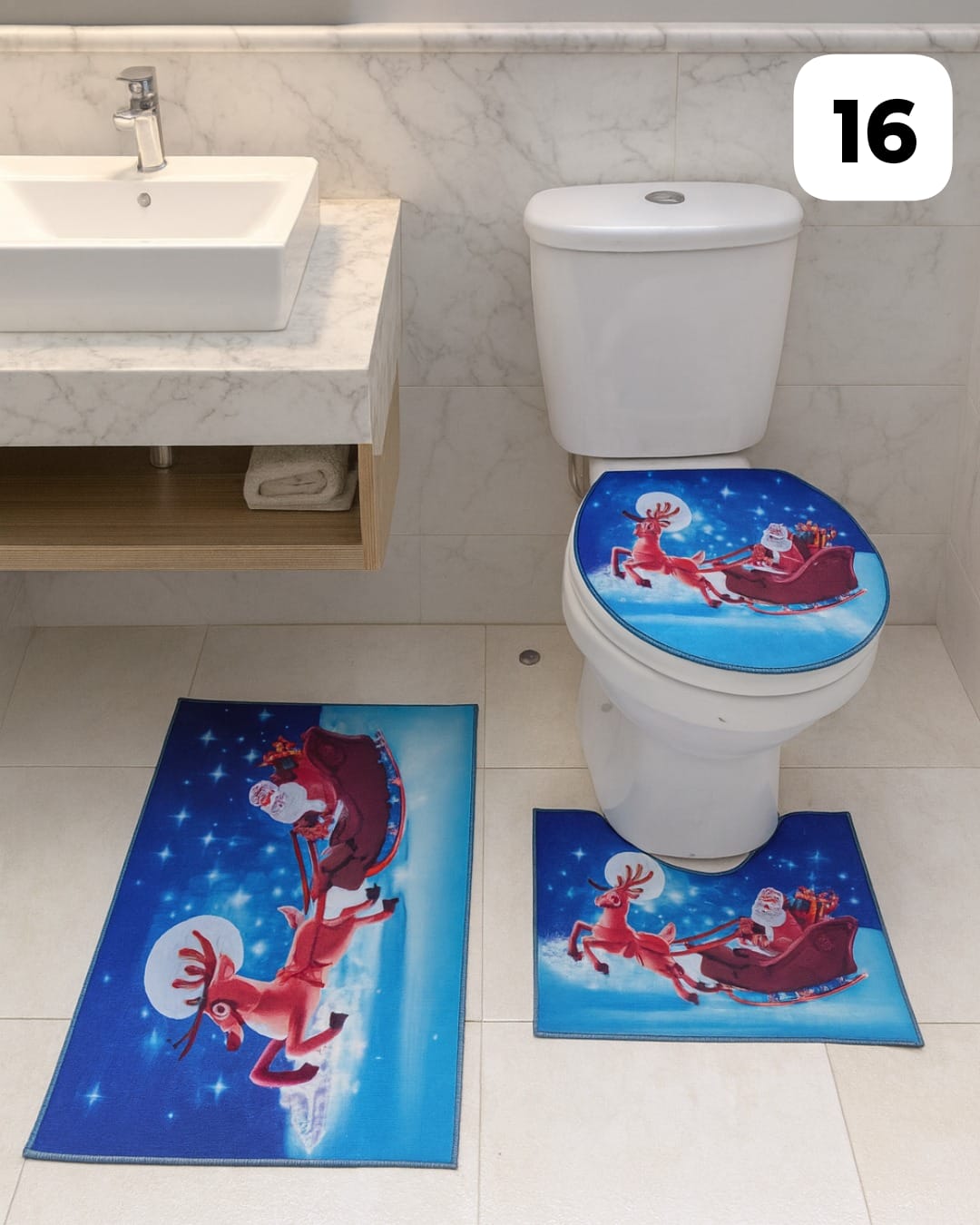 Set Tapetes Navideños Baño