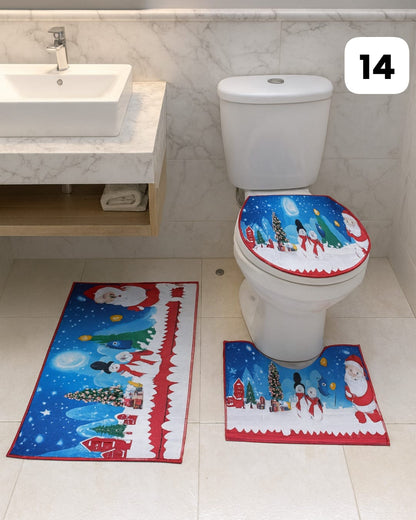 Set Tapetes Navideños Baño