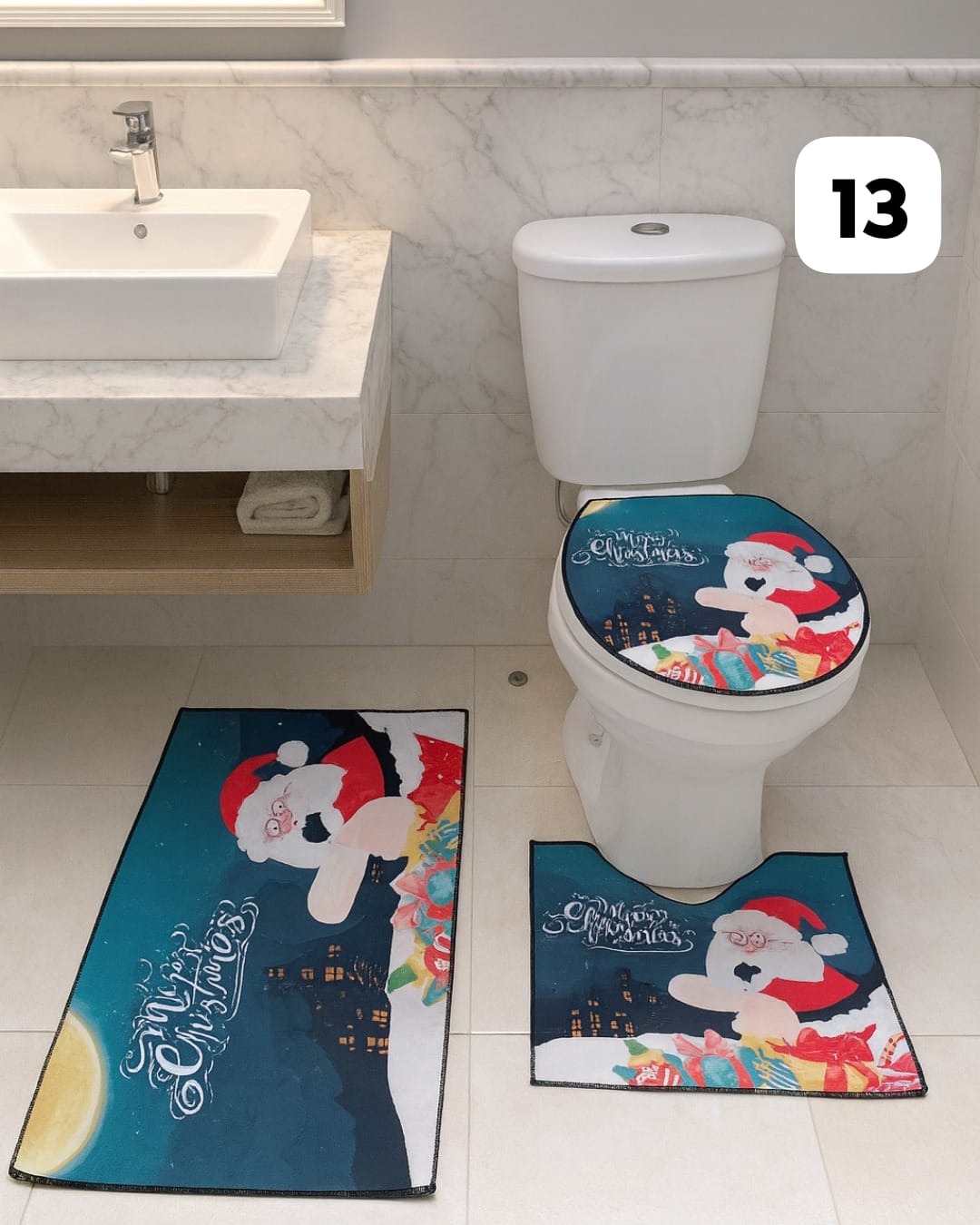 Set Tapetes Navideños Baño