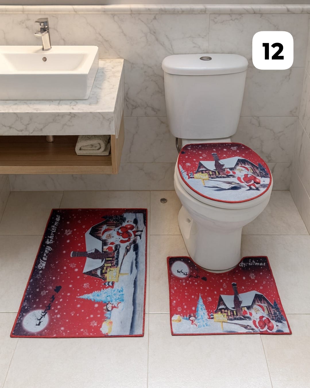 Set Tapetes Navideños Baño