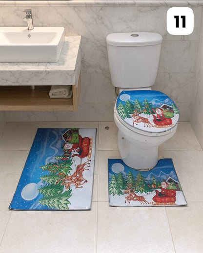 Set Tapetes Navideños Baño