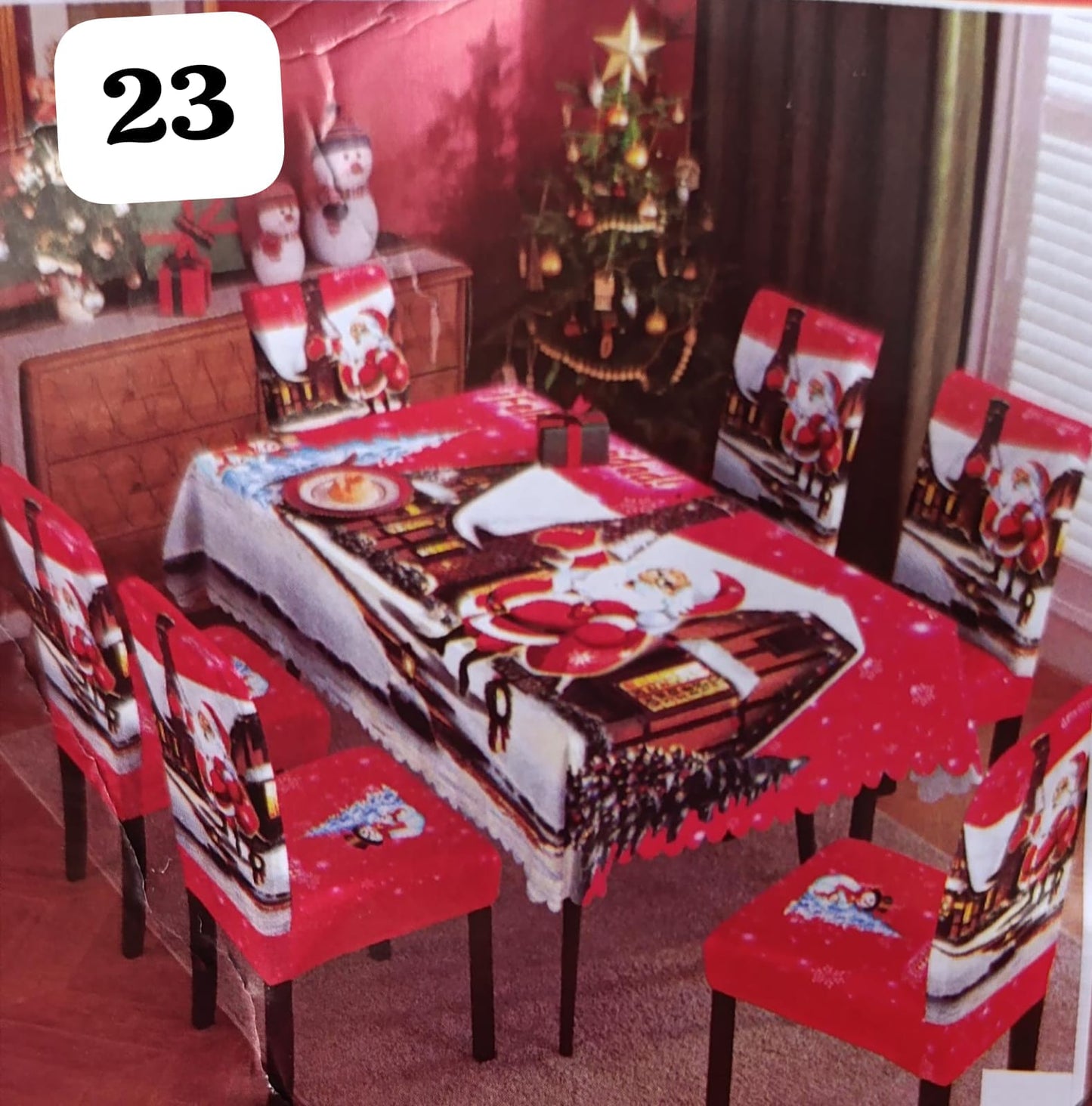 Set de 7 piezas (6 Fundas + 1 Mantel) Navideños