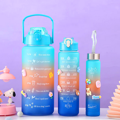 🎒 Combo X3 Termos Motivacionales™ 💧 + Pines y Stickers 🪁🎁 de Regalo