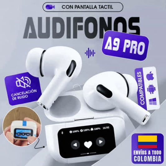 🔊 AUDIFONOS A9 PRO 🎧 con Pantalla Táctil – ¡HOY con ENVÍO GRATIS!