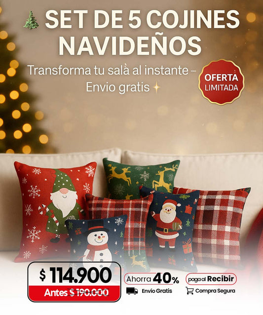 Set de 5 Cojines navideños