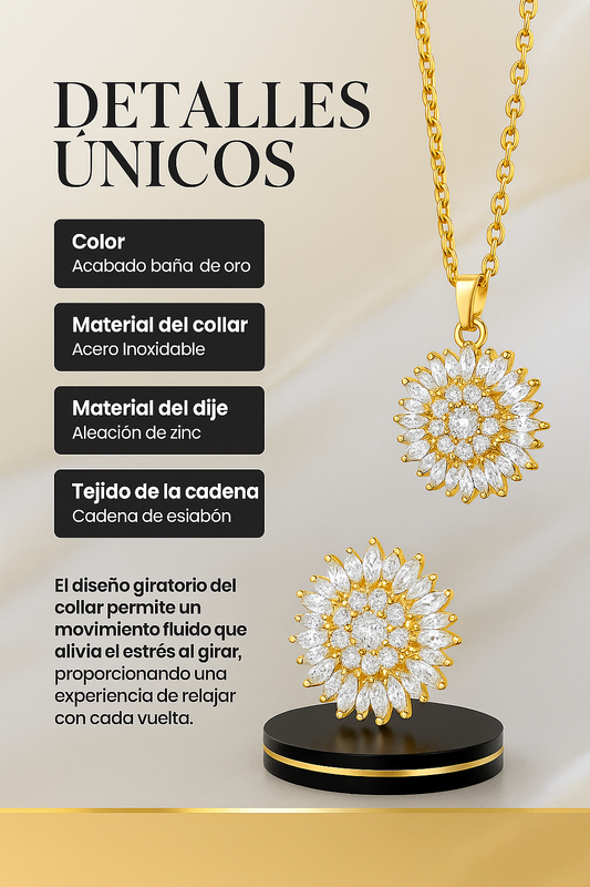 Cadena Girasol Giratorio 🌟 Incluye Caja de Lujo.