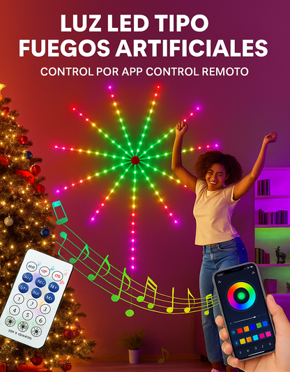 Luz led fuegos artificiales
