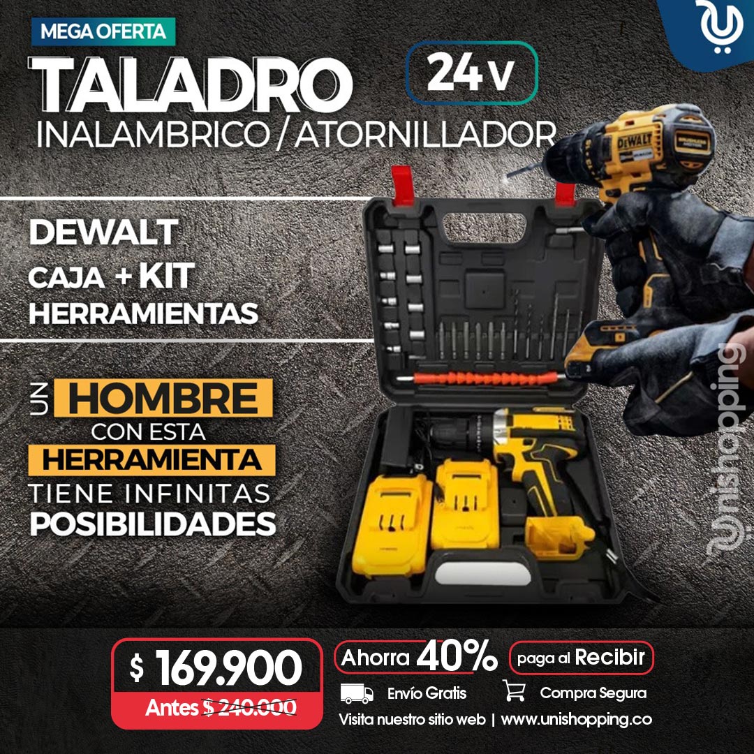 Taladro DWT 3/8 Pulgada + Kit De Herramientas