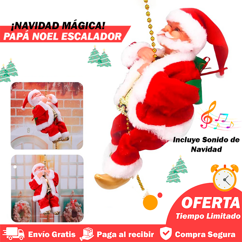 🎅✨ Papá Noel Escalador Eléctrico - ¡Sube y Baja para Animar tu Navidad! 🎄