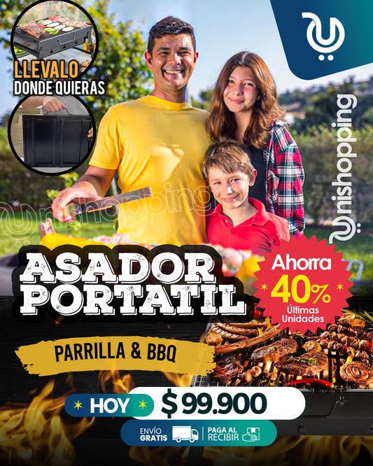"🍖✨Asador Portátil: ¡Llévalo a Donde Quieras! 🔥👌"
