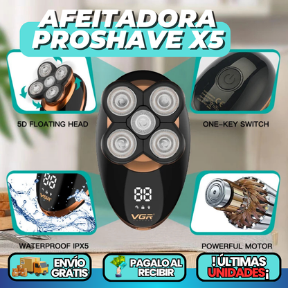 🔥 Afeitadora 5 en 1 ProShave X5 – ¡Máxima Precisión con Accesorios de Regalo! 💥