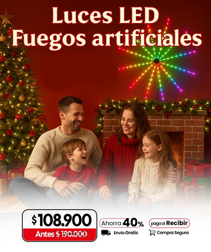 Luz led fuegos artificiales