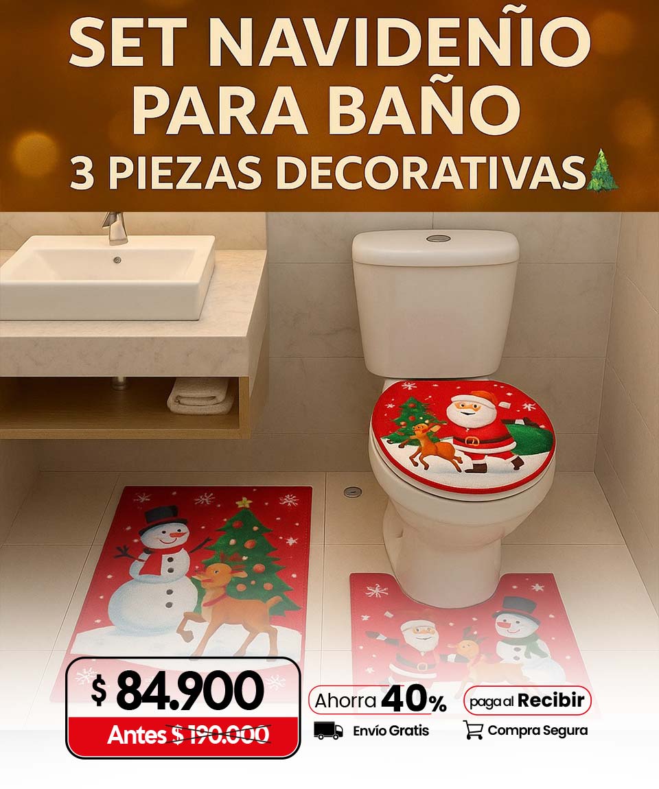 Set Tapetes Navideños Baño