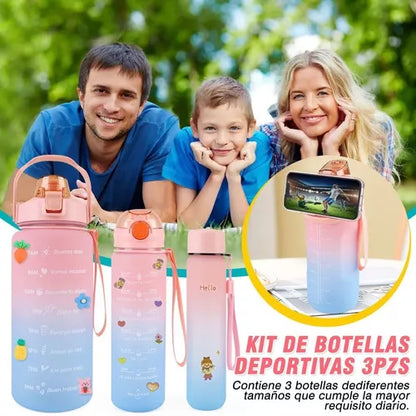 🎒 Combo X3 Termos Motivacionales™ 💧 + Pines y Stickers 🪁🎁 de Regalo